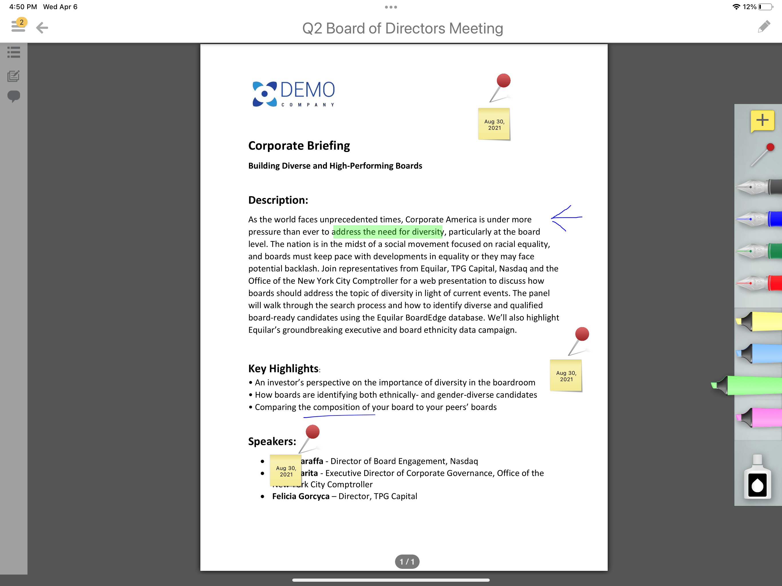 screenshot of Nasdaq Boardvantage